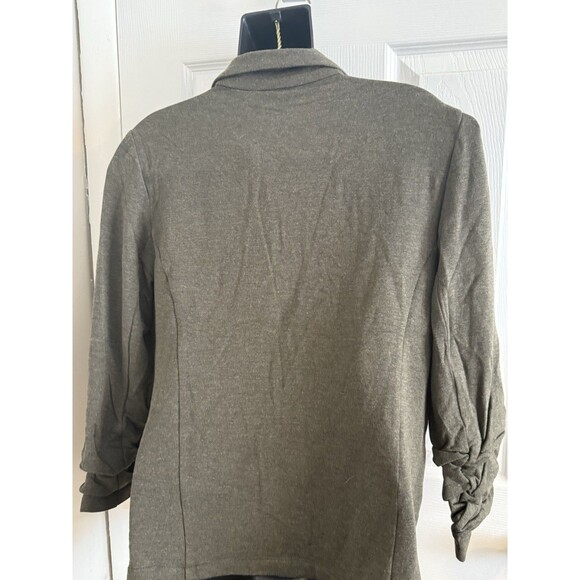 Tahari Women’s Size Medium Green Blazer Modal Ruched Sleeves NWT Comfy Soft - Picture 5 of 16